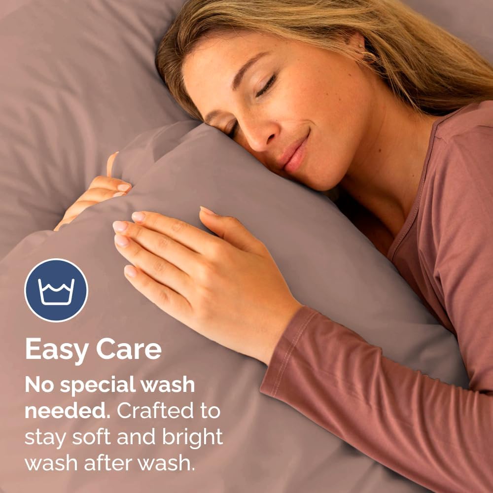King Standard Pillow Cases by King - Ultra-Soft Hotel Quality Covers | Fade-Free & Wrinkle Resistant - Mauve - Set of 2