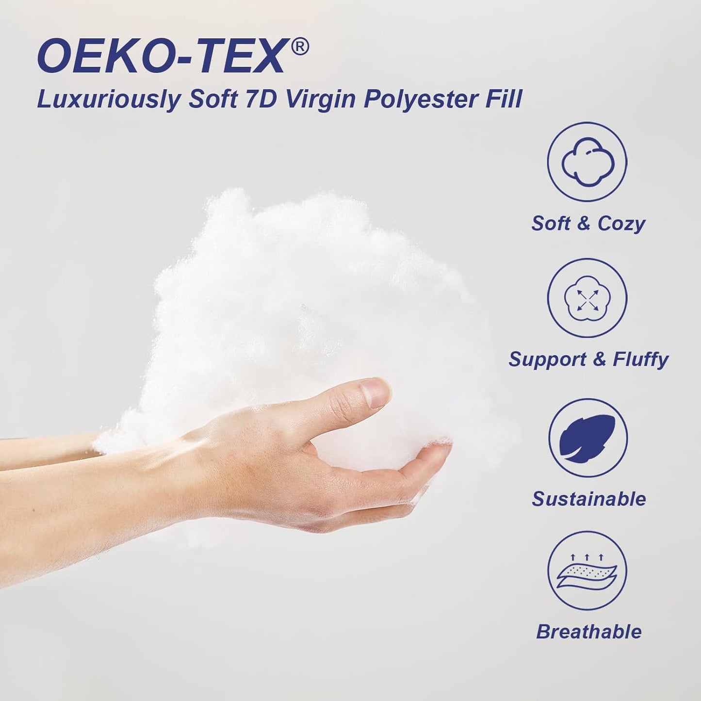 Skiennix 18x18 Pillow Inserts - Soft Hypoallergenic Square Pillows | Oeko-TEX Certified, Machine Washable, Set of 2