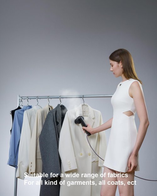 G6 Portable Clothes Steamer - 2-in-1 Travel Iron with 10 Minutes Continuous Steam | Lightweight 0.7lbs, 900W (Black)