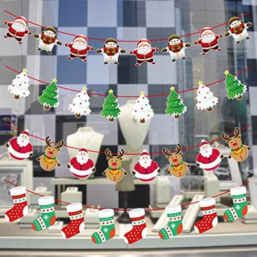 Christmas Banners Flags Hanging Bunting Garland 4 Pcs Paper Christmas Door Wall Window Hanging Decoration Ornaments Home Office Hotel Party Scene Decoration Supplies