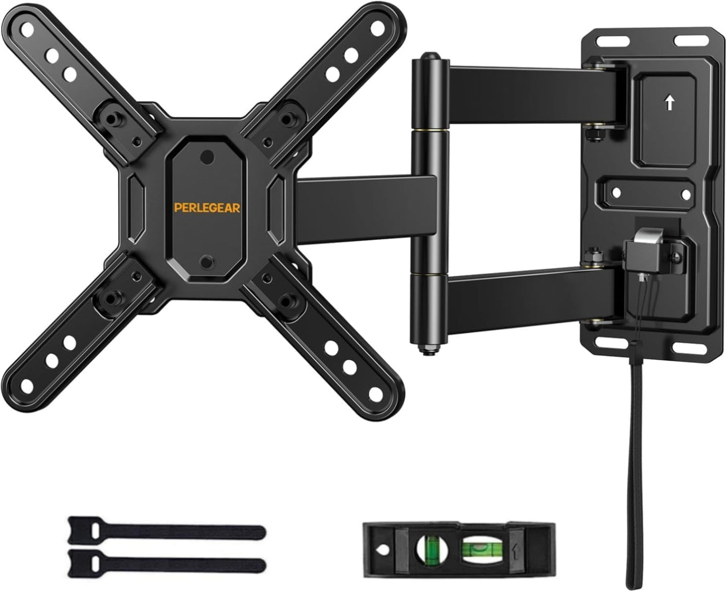 Perlegear Lockable RV TV Mount - Full Motion Swivel & Tilt for 13–43 Inch TVs, Max VESA 200x200mm