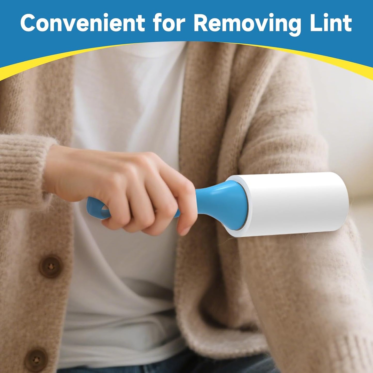 Swihauk Lint Rollers - 600 Sheets Extra Sticky Pet Hair Remover with Ergonomic Handle | Ideal for Clothes & Furniture