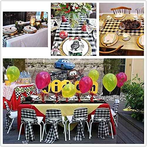 Buffalo Plaid Table Runner 14x72inch Classic Farmhouse Table Runner Black and White Buffalo Check Table Runner for Wedding Christmas Thanksgiving Family Dinner Party Decoration