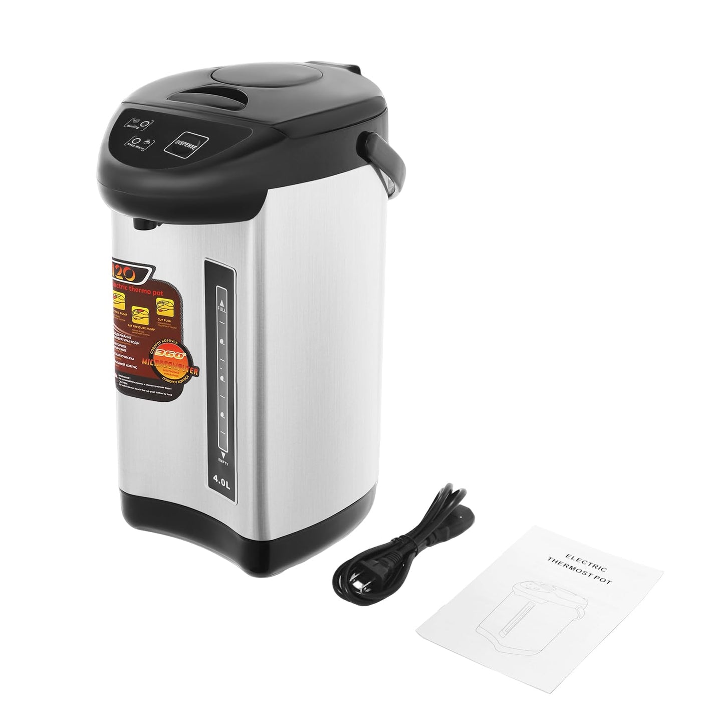 Water Boiler & Warmer, 750W 4L Electric Stainless Steel Water Boiler with 3 Dispensing Modes and Filter Mesh, Water Kettle Daily Use