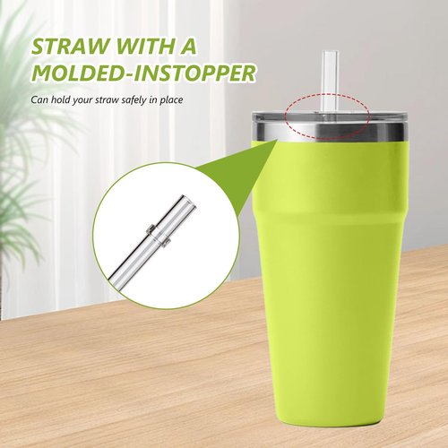 20 oz Tumbler Straw Lid, 2 Pack Replacement Lids for YETI 16oz Pint/20oz/24oz/25oz Straw Mug, Transparent Travel Tumbler Top with BPA Free and Shatter-proof
