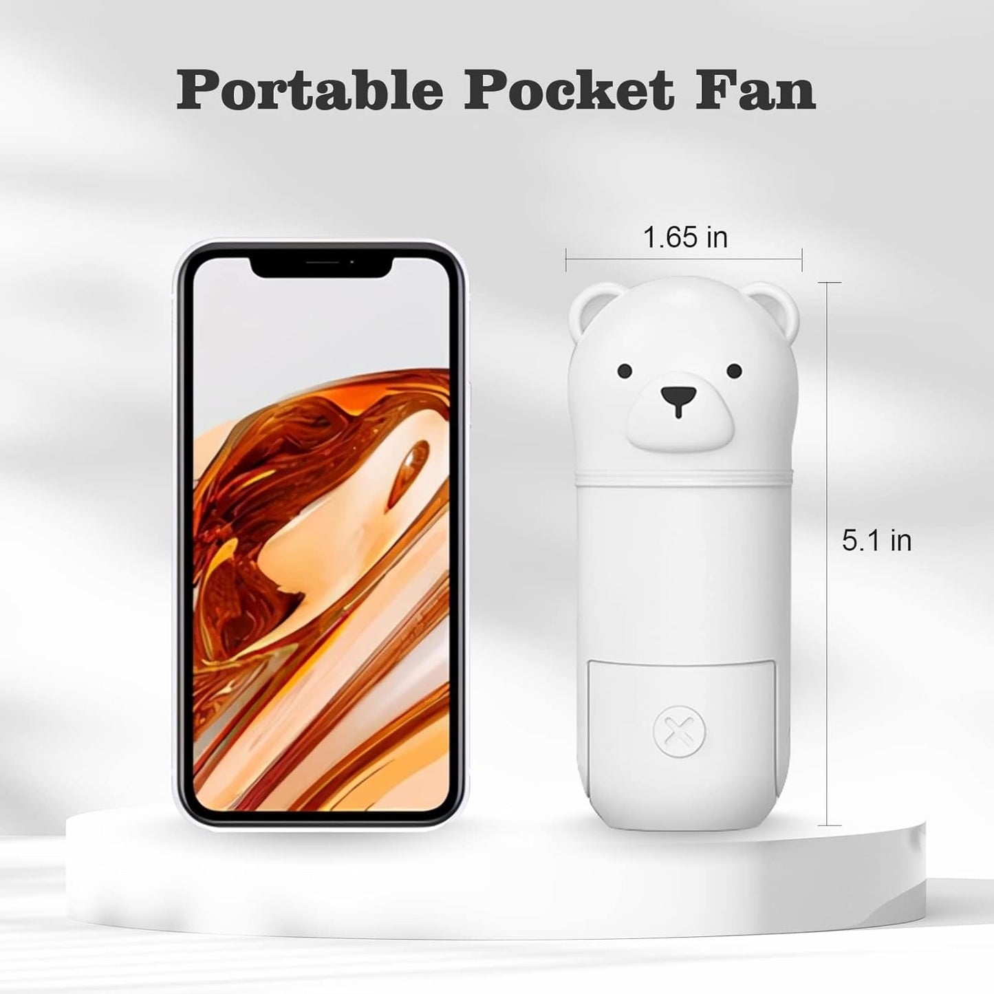 Skiennix Portable Misting Fan - Mini Handheld Fan with Rechargeable Battery & 3 Speed Settings | White