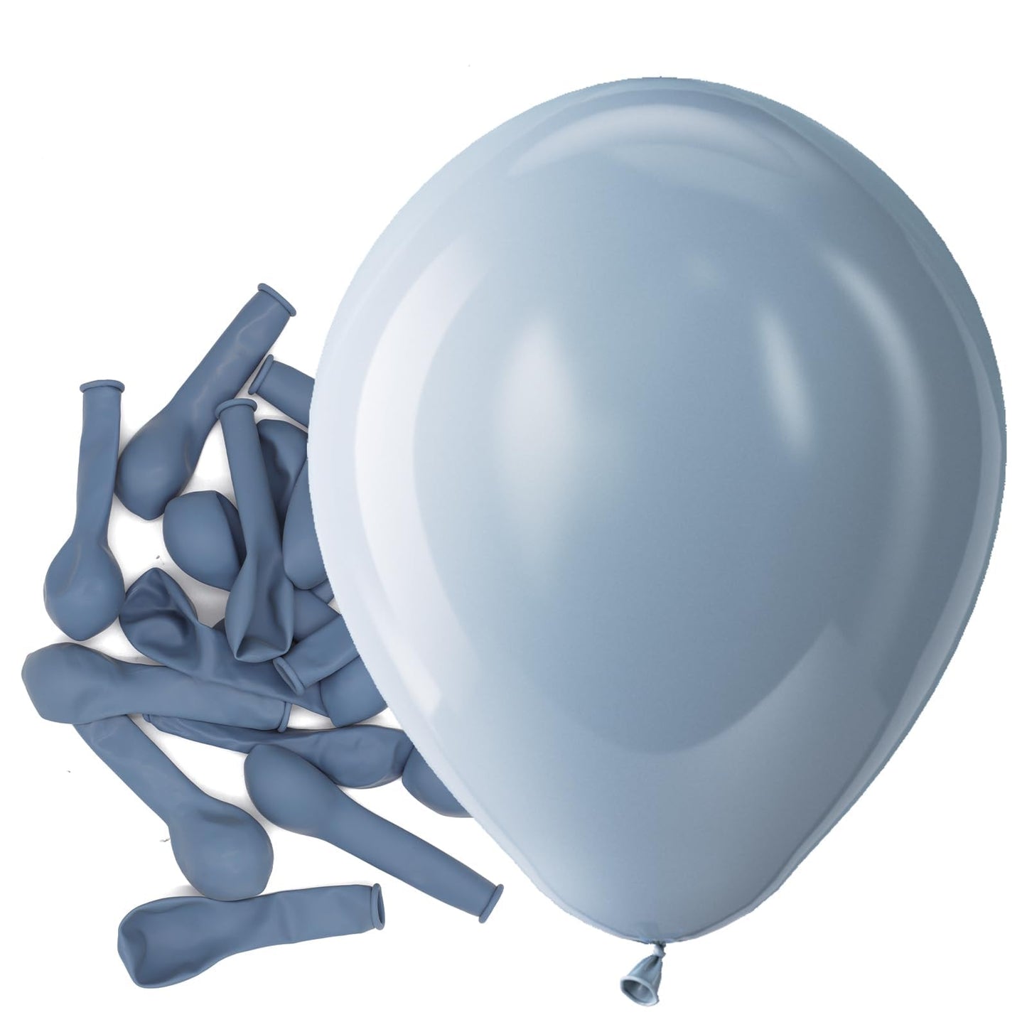 Bezente Dusty Blue Latex Party Balloons - 150 Pack 5 Inch Matte Small Haze Blue Helium Balloons for Birthday Bridal Shower Wedding Gender Reveal Engagement Graduation Party