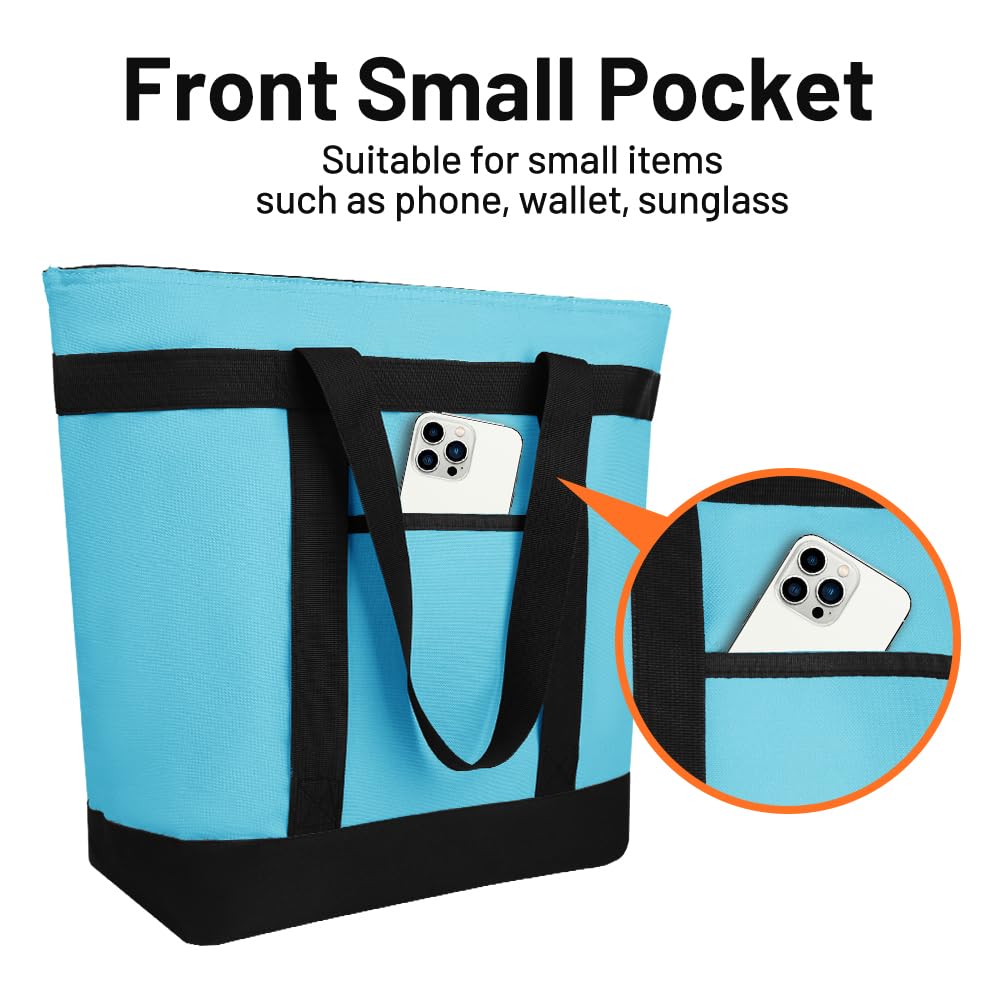CIVJET 2Pk Insulated Reusable Tote Bag for Grocery Shopping for Women, Pizza/Food Delivery Bag to Keep Food Cold/Hot for Professional Catering, Cooler bags for Travel/Beach/Picnic, Red