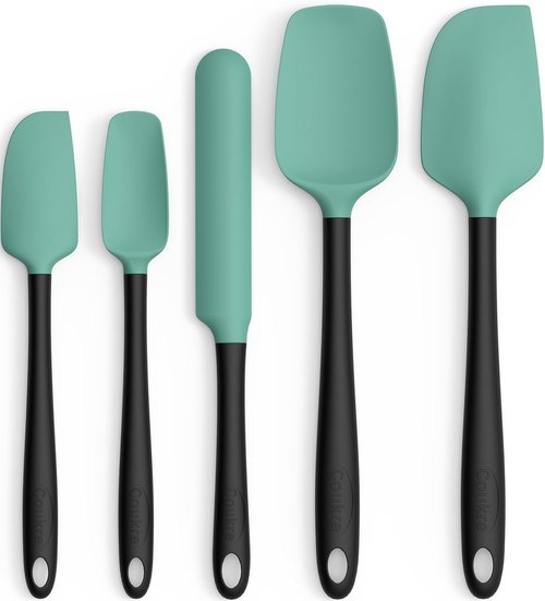 Coukre Silicone Spatula Set - High-Temperature Resistant, Food Grade, Dishwasher Safe | 5-Piece Aqua Green