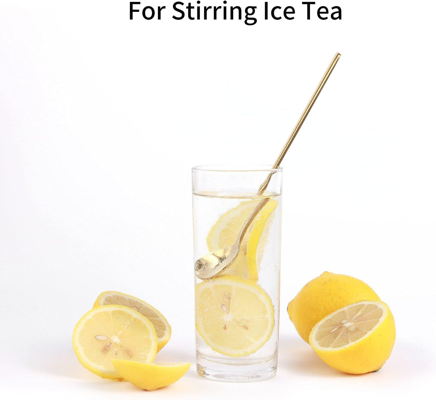 Skiennix 6.7-Inch Gold Stainless Steel Coffee & Tea Spoons - Long Handle for Espresso & Iced Tea