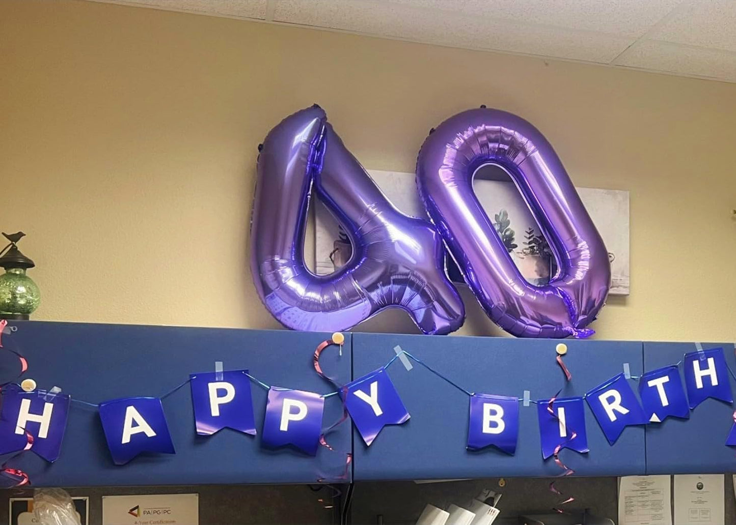 Number 0 Balloons - 40 Inch Purple Number Balloons for Birthday, Wedding & Baby Shower Decor