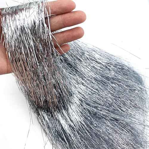 Heyiwell 2000 Strands Iridescent Tinsel Icicles for Christmas Tree, Xmas,Birthday Party Wedding Decorations 18" Inch, Silver