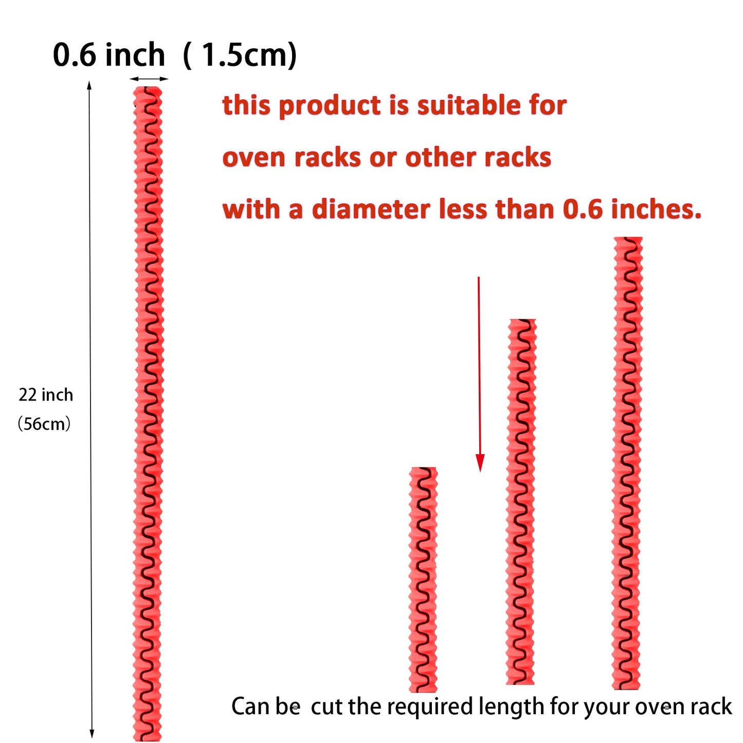 Extra Long 22 inch Oven Rack Cover Silicone Oven Rack Guards Heat Resistant Oven Rack Shields Oven Rack Edge Protector BPA PFOA Free,Protect Against Burns&Scars,Fit on All Standard-Sized Ovens,Gray