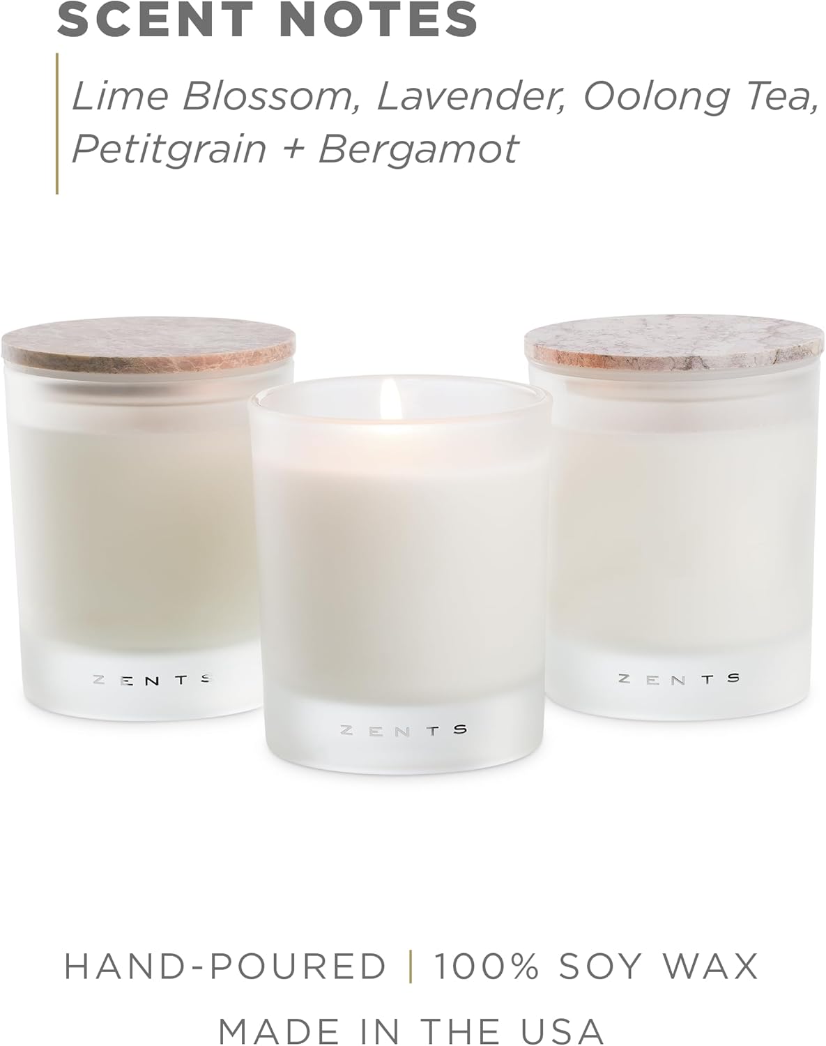 Zents Scented Soy Wax Candle (Earth - Sandalwood & Fir Needle), Large Jar Single Wick, Uplifting Home Decor Accent, 8.5 oz