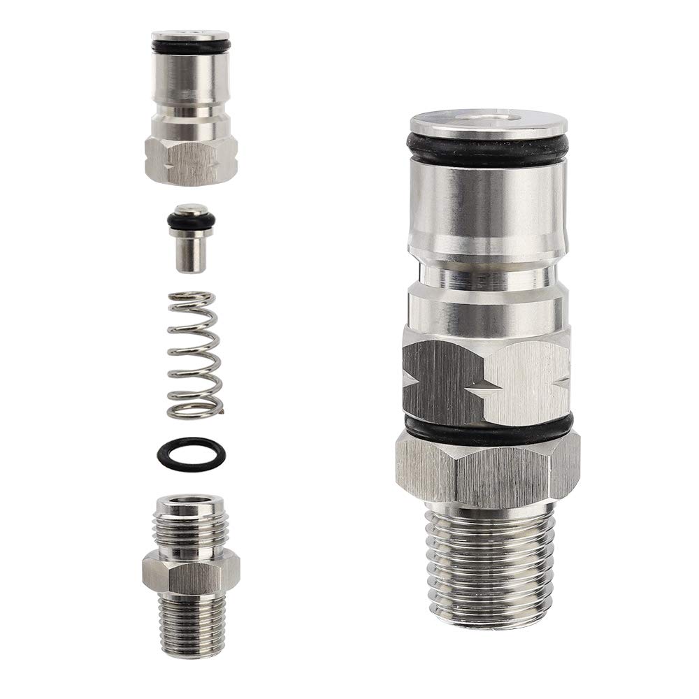 OneBom Ball Lock Post with Poppets, 1/4’’ Male NPT Hex Nipple, 19/32"-18 Gas/Liquid Corny Keg Adapter (Gas)
