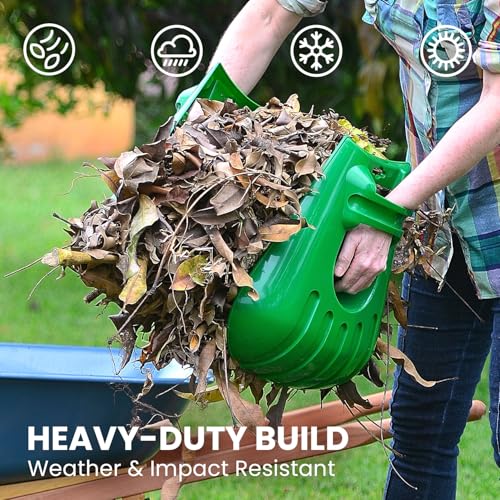 GARDEASE Leaf Scoops - Large Handheld Yard Rakes for Wet & Dry Debris
