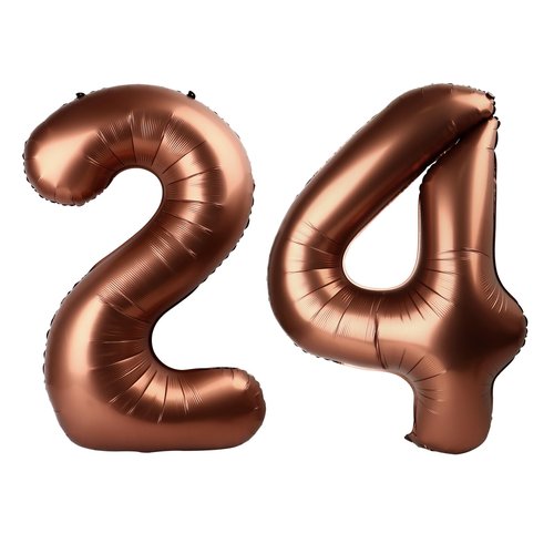 Dark Brown Number 24 Balloon 40 inch, Coffee Brown 24 Number Balloons, 24st Birthday Decorations, Chocolate 24 Year Old Women Men Party Supplies