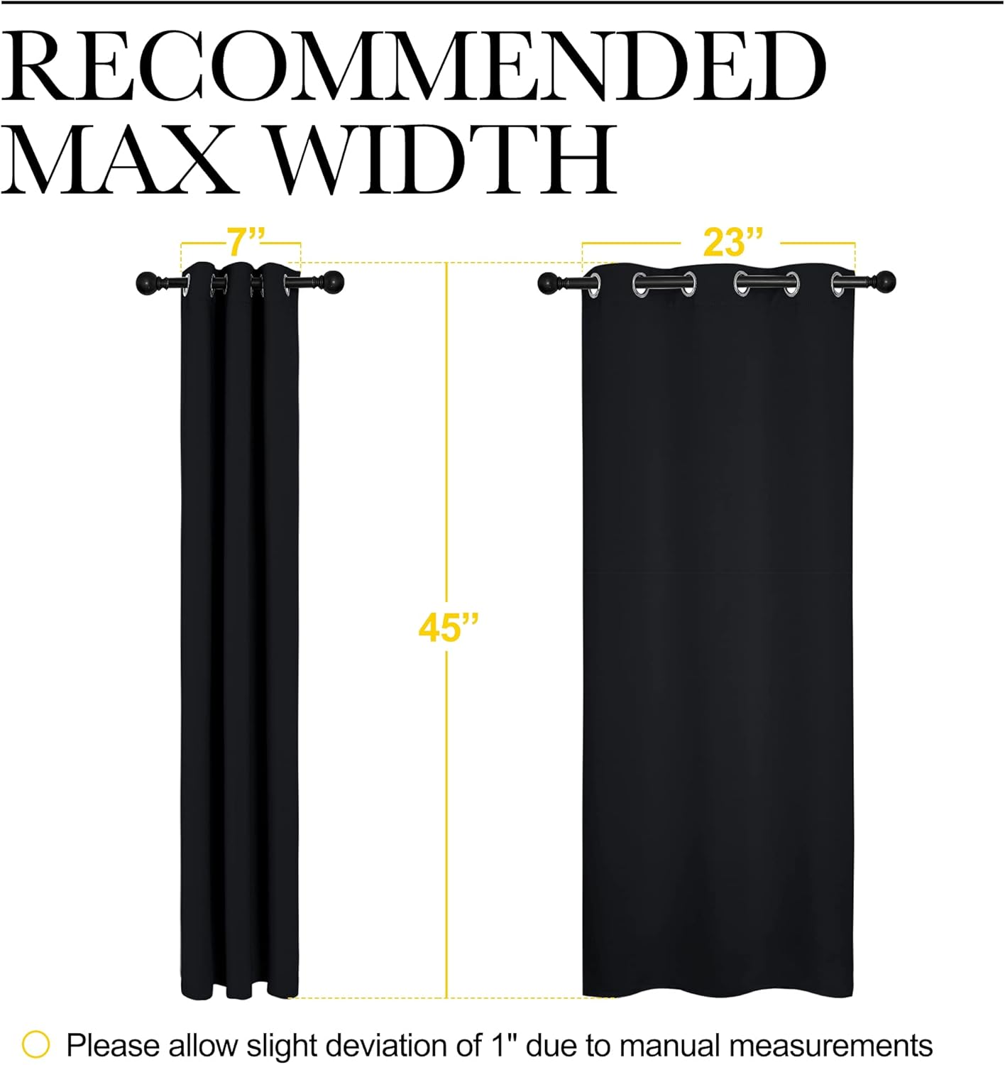 NICETOWN Blackout Curtains - Thermal Insulated Grommet Drapery Panels for Living Room | 2 Panels, 29" x 45", Black