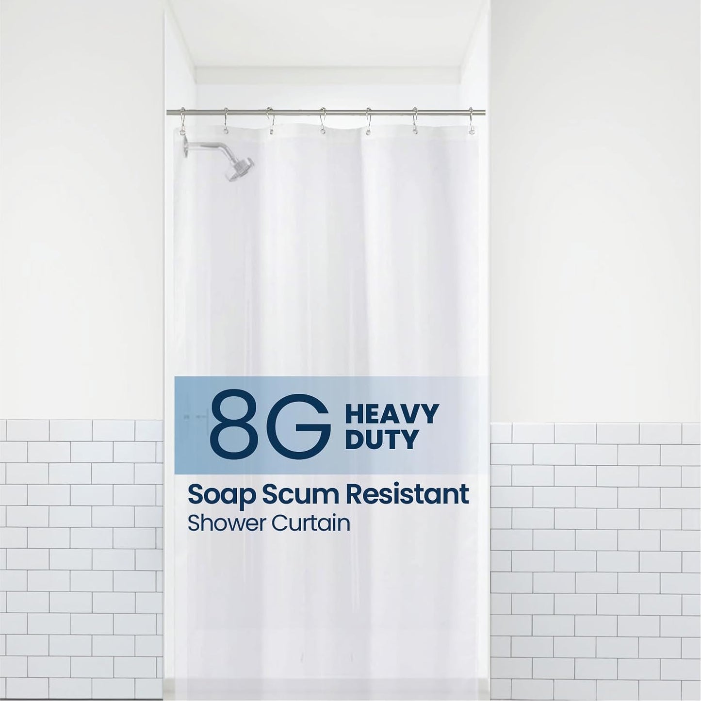 LiBa Waterproof Shower Curtain - Premium Non-Toxic PEVA with Rust-Proof Grommets | Frosted 36x72 Inches