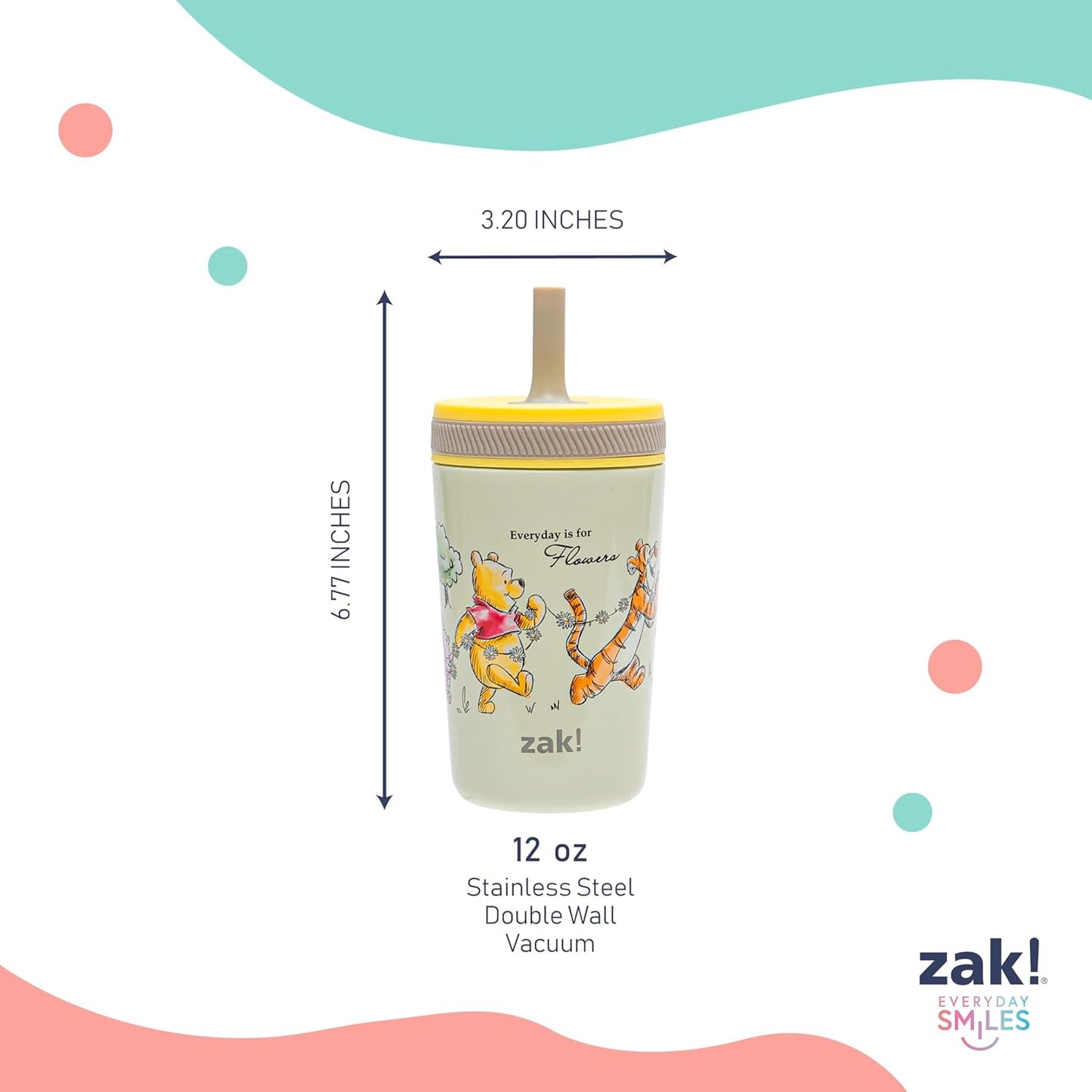Zak Designs Bluey Kelso Toddler Cups - 12oz Vacuum Insulated Stainless Steel Sippy Cup | Leak-Proof Design for Kids