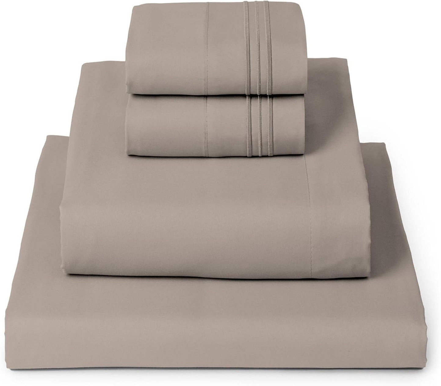 Mellanni California King Sheets Set - 4 PC Hotel Luxury Bedding | Extra Soft, Cooling, Wrinkle-Resistant (Tan)