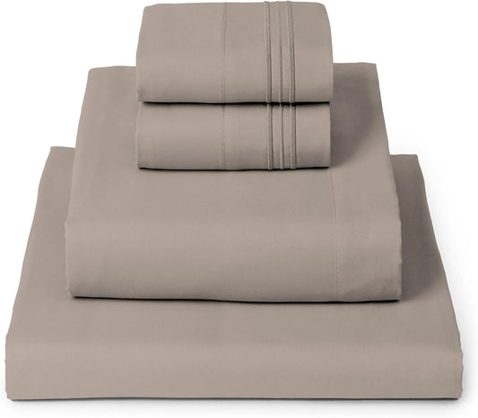 Mellanni Queen Sheets Set - 4 PC Luxury Hotel Bedding | Extra Soft, Cooling, Wrinkle-Resistant (Tan)