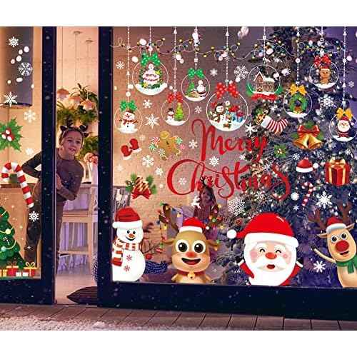 Funnlot Christmas Window Clings 10 Sheets Christmas Window Decorations Double Sided Christma s Window Stickers for Xmas Party Supplies Holiday Decorations