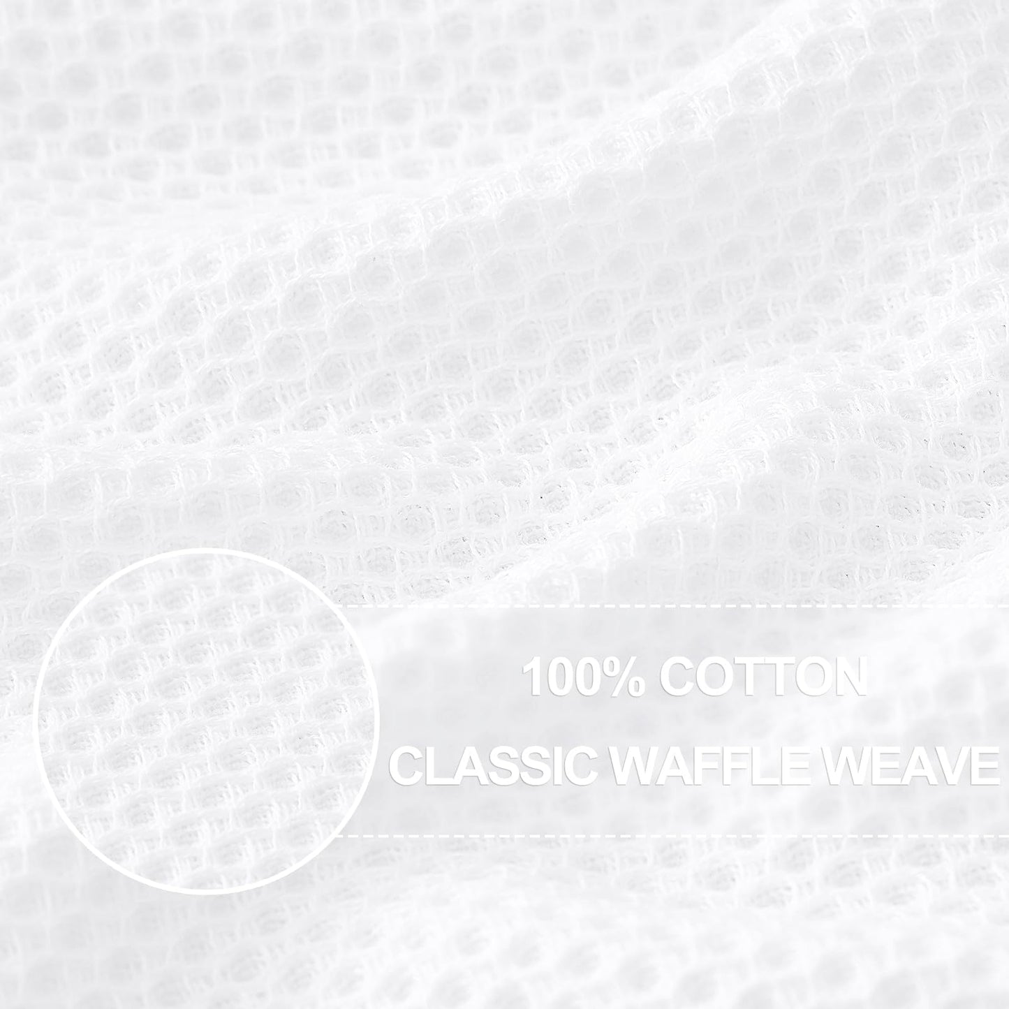 Homaxy 100% Cotton Oversized Waffle Weave Kitchen Dish Towels, Ultra Soft Absorbent Quick Drying Cleaning Towel, 20x28 Inches, 8-Pack, White