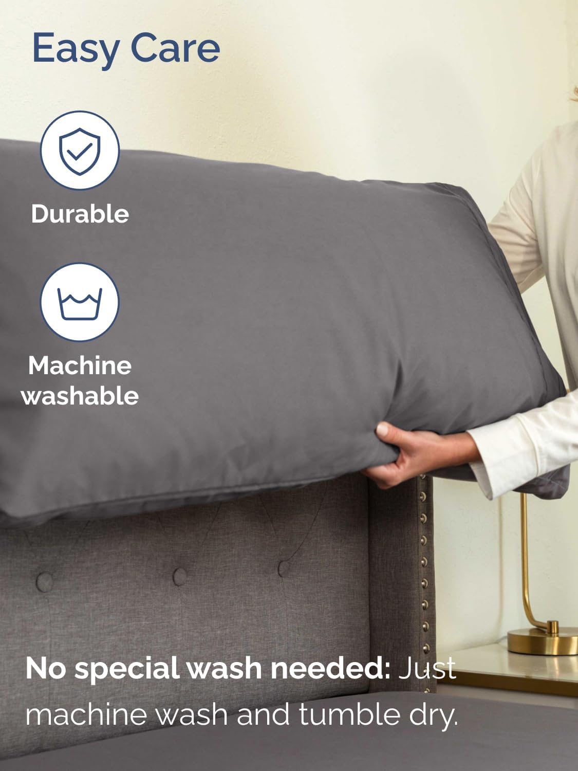 Skiennix Extra Deep Full Sheet Set - 6 Piece Breathable Cooling Bedding - Soft Wrinkle-Free Grey