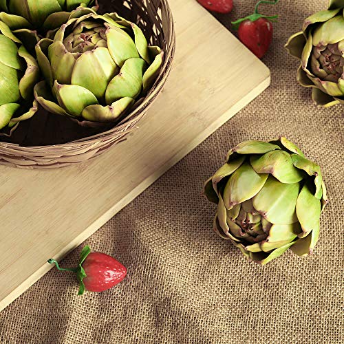 GiftYou 6-Pack Artificial Artichoke Decor - Realistic Faux Vegetables for Kitchen & DIY Crafts