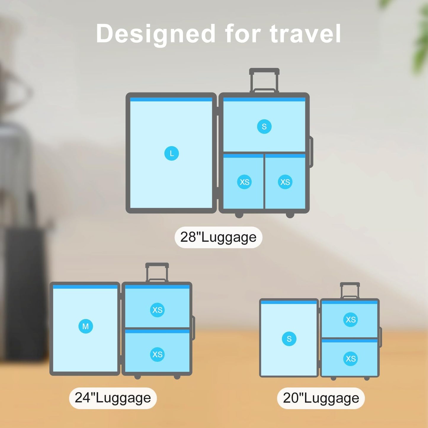 UPGOGO Vacuum Storage Bags - Space-Saving Combo 6 Pack for Clothing, Blankets & Pillows