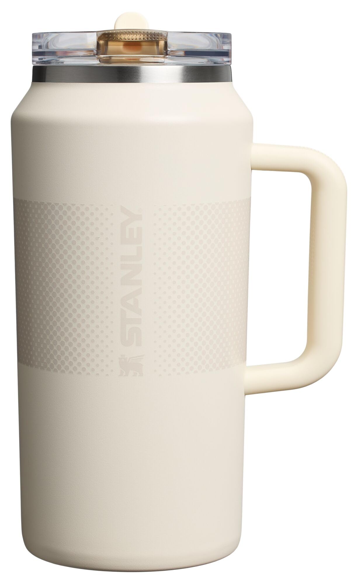 STANLEY Quencher ProTour Flip Straw Tumbler with Leakproof Lid 64 oz | Built-In Straw and Handle | Large Capacity for Travel & Sports | Insulated Stainless Steel Cup | BPA-Free | Cream Fade