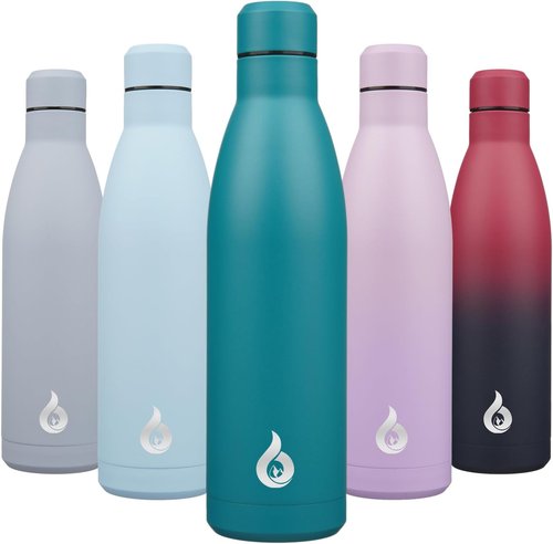 BJPKPK 25oz Insulated Stainless Steel Water Bottle - Reusable Metal Travel Mug | Keeps Drinks Hot or Cold - Laguna