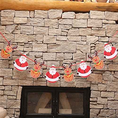 Christmas Banners Flags Hanging Bunting Garland 4 Pcs Paper Christmas Door Wall Window Hanging Decoration Ornaments Home Office Hotel Party Scene Decoration Supplies