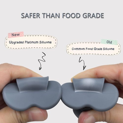 Ginbear Platinum Silicone Baby Spoons - Non-Toxic Self-Feeding Utensils for Infants | 4-Pack in Hazy Green & Pink