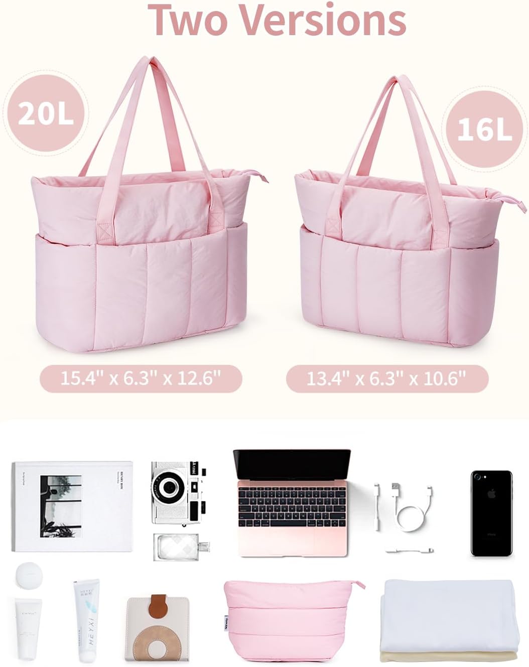 Narwey Puffer Tote Bag - Stylish Work Tote with Laptop Compartment | Perfect for Travel & Everyday Use