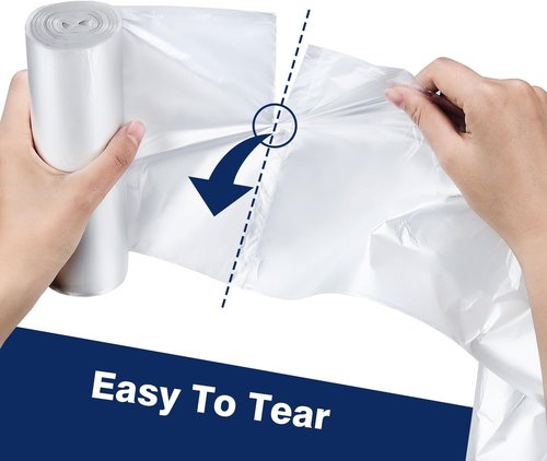 High-Density 7-10 Gallon Clear Trash Can Liners | 24'' x 24'' | 1000 Count for Office & Industrial Use