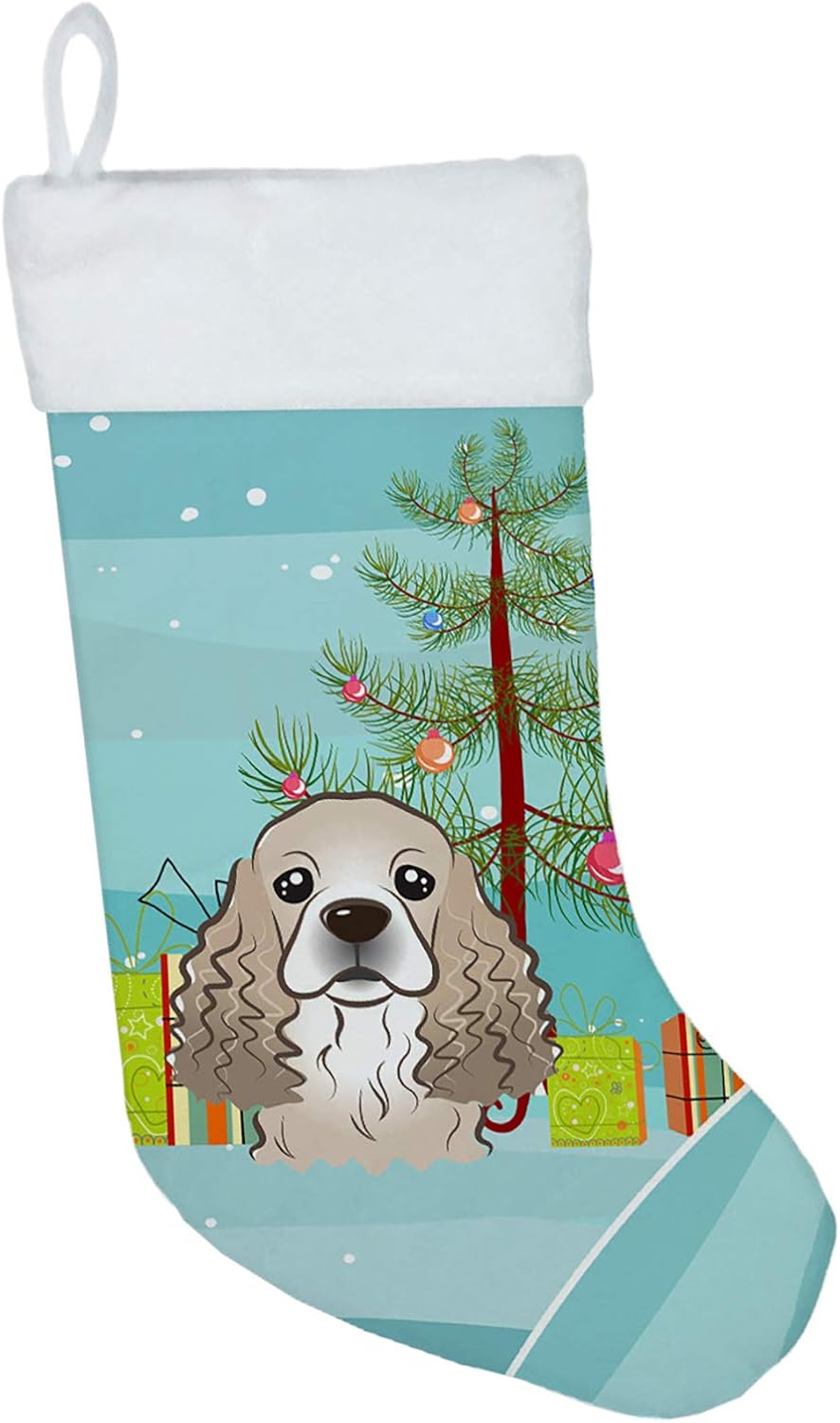 Shih Tzu Christmas Stocking - Chocolate Brown Dog Holiday Decor for Fireplace