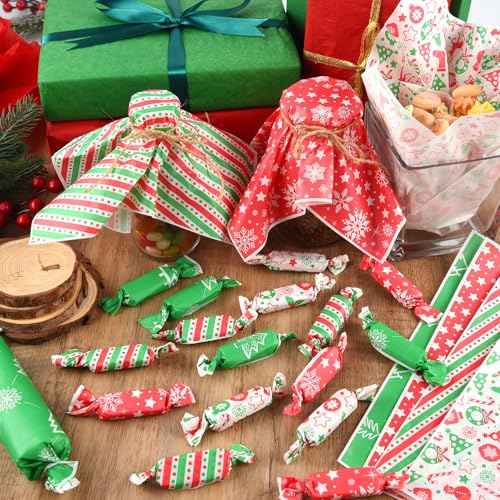 PLULON 160 Pcs Christmas Wax Paper for Food Sandwich Wrapping Parchment Paper Deli Paper Sheets Food Basket Liners Christmas Tree Snowflakes Candy Cookies Wraps for Xmas Holiday Party Decorations