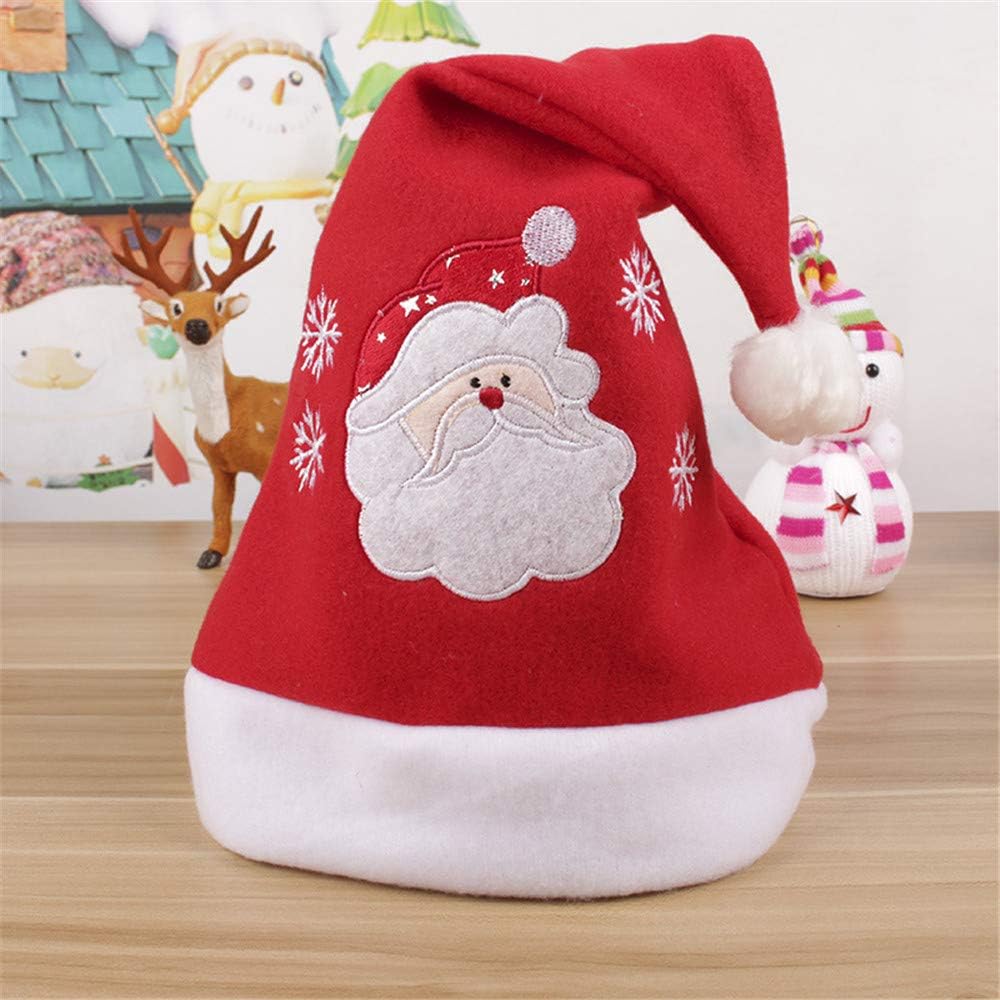 8-Pack Red Christmas Hats for Kids & Adults - Soft Non-Woven Pleuche Holiday Wear