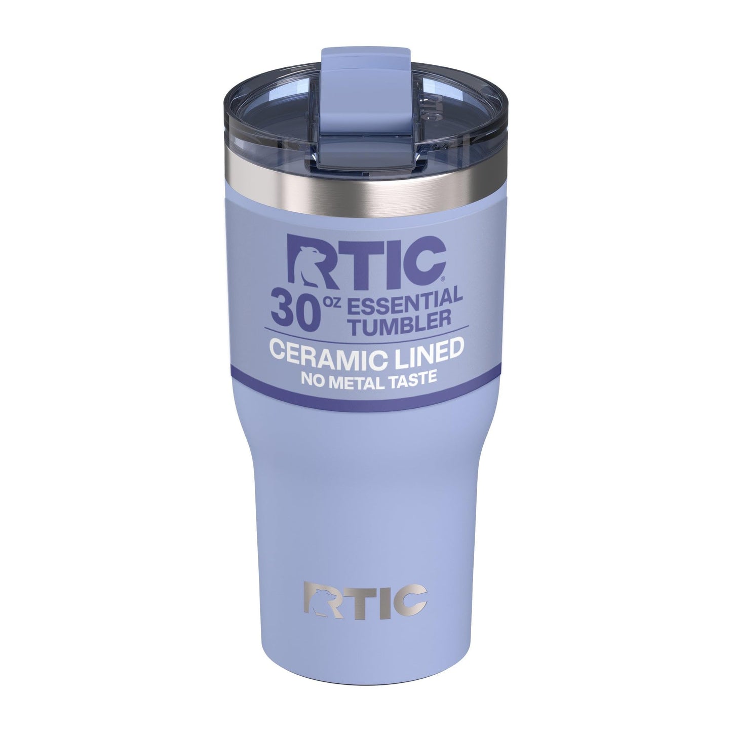 RTIC 30oz Essential Tumbler with Lid, Ceramic Lined, Insulated, Stainless Steel, Metal, Double Wall Vacuum-Insulation, Travel Cup for Iced Coffee, Tea, Hot and Cold Drink, Periwinkle