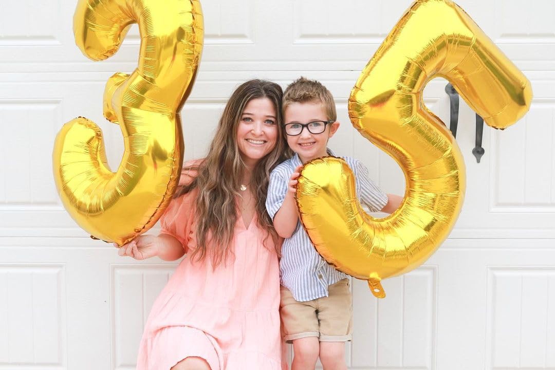 Gold Number 60 Balloon 40 Inch, 60th Birthday Party Decorations for Children, Giant 60 Foil Balloon for Party Supplies