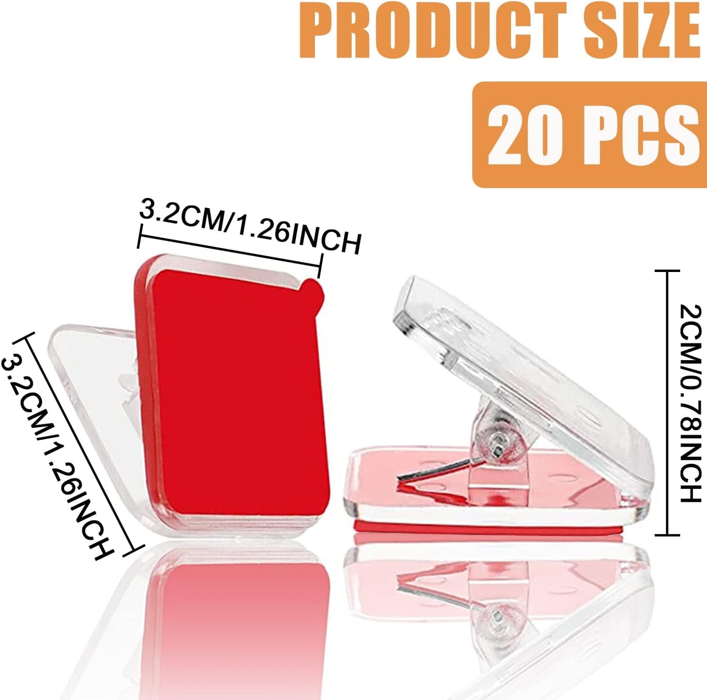 Self-Adhesive Clips - 20 Pieces Wall Clips for Photos & Tapestries | Double-Sided Sticky Holders