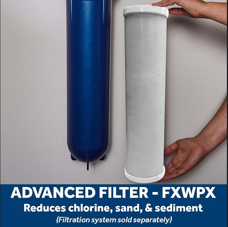 Whole House Water Filter Replacement FXWPX - Reduces Chlorine Sediment & Rust, Fits GE GXWH60T, Easy Twist Lock, 3-Month Life