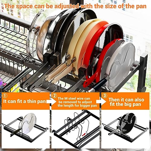 Black Over Sink Dish Drying Rack Expandable 32-40 Inch Kitchen Organizer