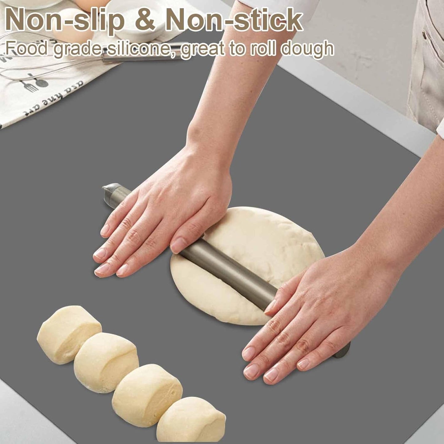 Skiennix Large Silicone Kitchen Counter Mat - Heat Resistant, Non-Slip, Waterproof | 120"x24" (305cmx60cm)