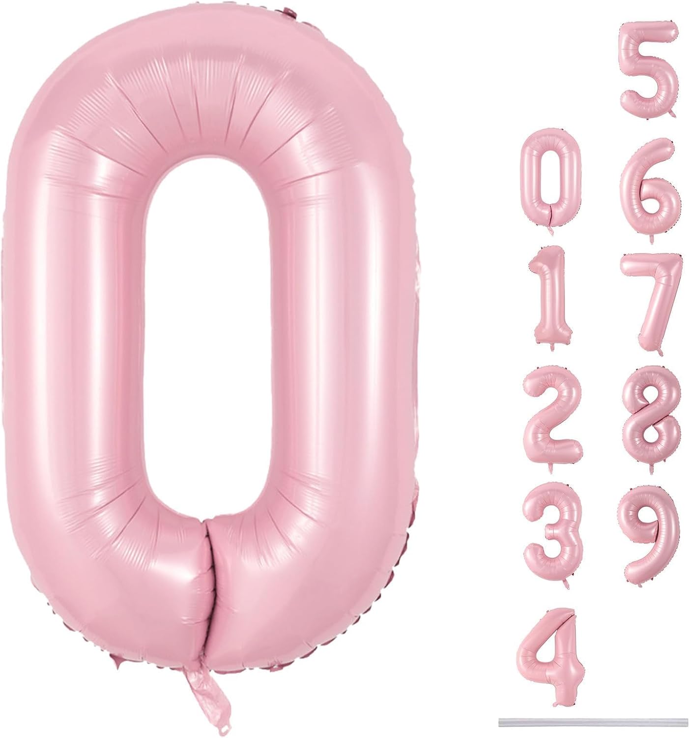 Pastel Pink 40" Foil Number Balloon 0 by [Brand Name] - Large Helium Balloon for Birthday & Graduation Celebrations