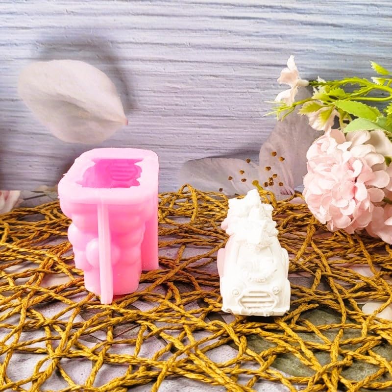 XMOX Car & Tree Silicone Mold for Candle, Soap & Resin Craft, Xmas Decor