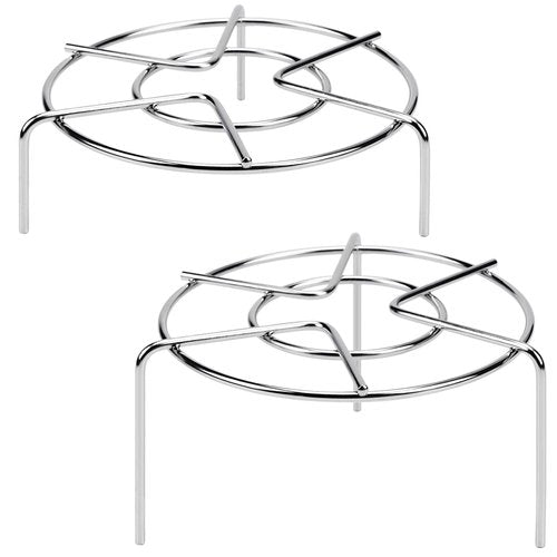 HULISEN Steam Rack, 2-4/5" and 2" Tall Trivet for Instant Pot 3 Qt and 6 Qt, Heavy Duty 18/8 Stainless Steel Steamer Rack Fit Pressure Cooker (6.3" Round - 2Pcs)