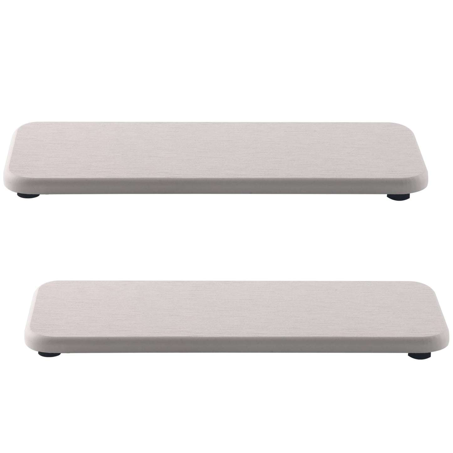 NiuYichee 2 Pcs Water Absorbing Stone Trays, Kitchen/Bathroom Sink Soap Dish, Diatomite Tray Used for Hand Soap & Cosmetic Bottles in The Modern Home, 3.54" W x 9" L, White